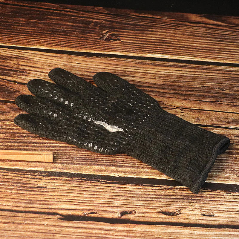 Silikon-gestrickte BBQ-Grillhandschuhe