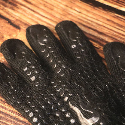 Silikon-gestrickte BBQ-Grillhandschuhe