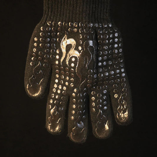 Silikon-gestrickte BBQ-Grillhandschuhe