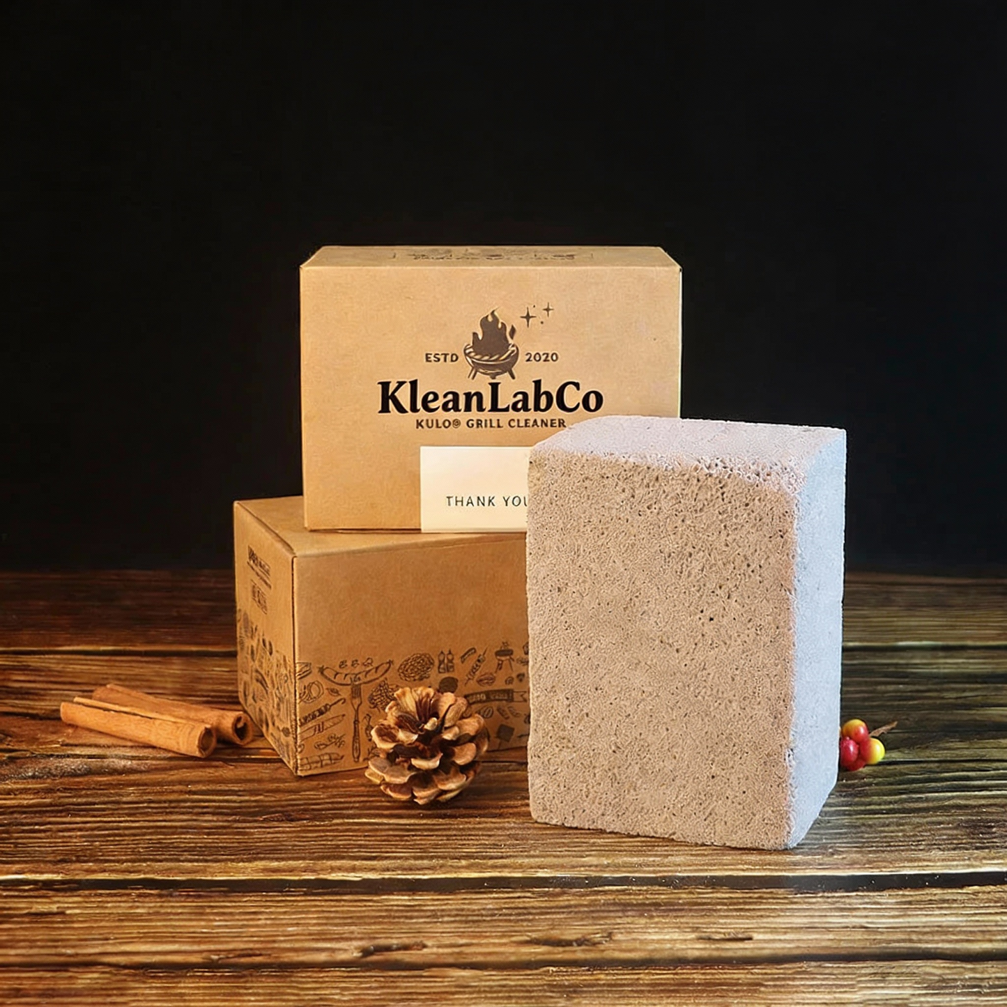 Natürlicher Bimsstein-Reinigungsblock für Grill & Grillplatte – Größe L